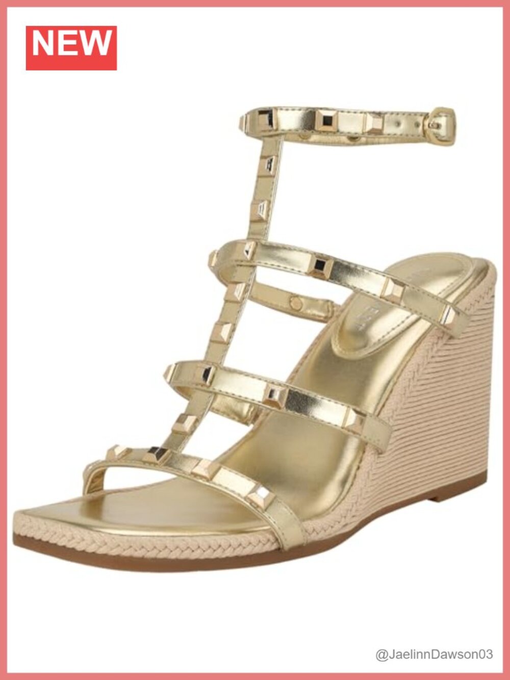 Wedge Sandals Faux Leather Square Toe Strappy Buckle 3.58 Heel Platform